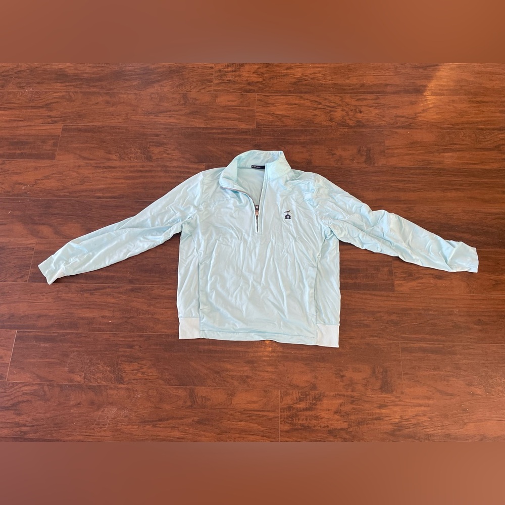 B Draddy Golf Blue Long Sleeve‎ Pullover Sweater Quarter Zip Men's Size large